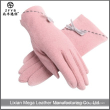 China Wholesale kundenspezifische rosa Mädchen Wolle Handschuhe